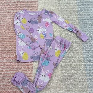 little sleepies 2 piece purple bunnies pajamas